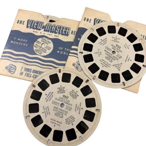 Vintage Viewmaster Reels Hopalong Cassidy Disney Gene Autry Tarzan Flintstones - Picture 4 of 7